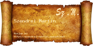 Szendrei Martin névjegykártya