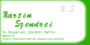 martin szendrei business card
